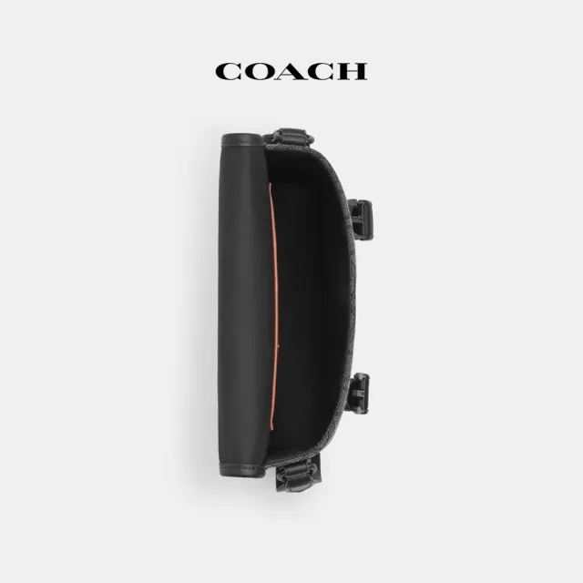 【COACH蔻馳官方直營】LEAGUE經典Logo多功能斜背包-炭黑色/黑色(CU370)