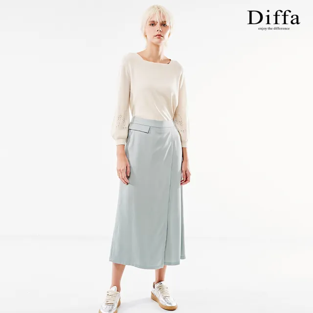 【Diffa】美型剪裁不對稱設計長寬褲-女