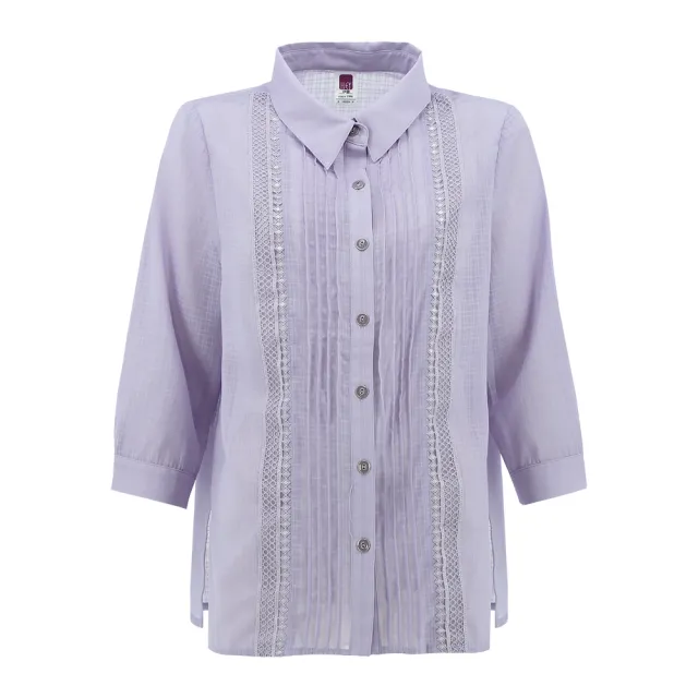 【ILEY 伊蕾】高端氣質襯衫上衣(淺紫色；M-XL；1241021508)