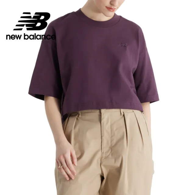 【NEW BALANCE】NB 前短後長棉質短版上衣_WT43536PLN_女性_紫色(美版 版型偏大)