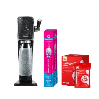 【Sodastream-m2美度限定組】ART拉桿式氣泡水機-大理石黑(加碼送1隻鋼瓶+m2超能膠原飲)