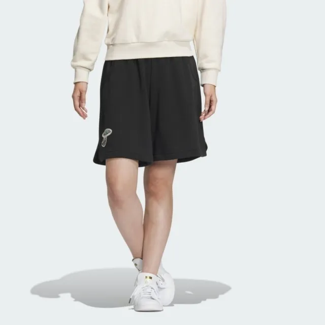 【adidas 愛迪達】SMR GFX Shorts 女 短褲 棉褲 運動 休閒 簡約 舒適 黑(IW6302)