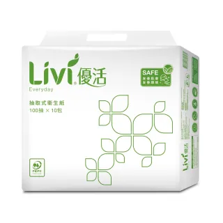 【Livi 優活】抽取式衛生紙(100抽10包6袋/箱)