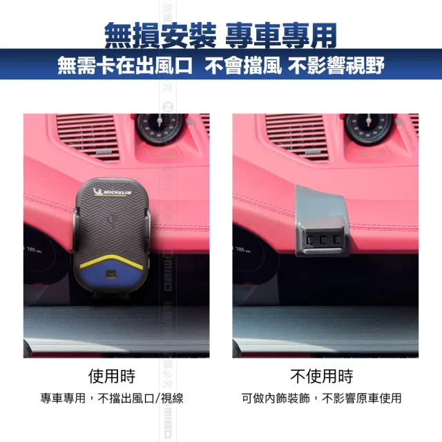 【Michelin 米其林】PORSCHE 保時捷 911 2019-23 專用ML99無線充手機架(QI認證 感應自動開合 峰值15W)