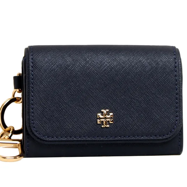 【TORY BURCH】EMERSON 防刮皮革掀蓋零錢包/證件夾/鑰匙包(多色任選)