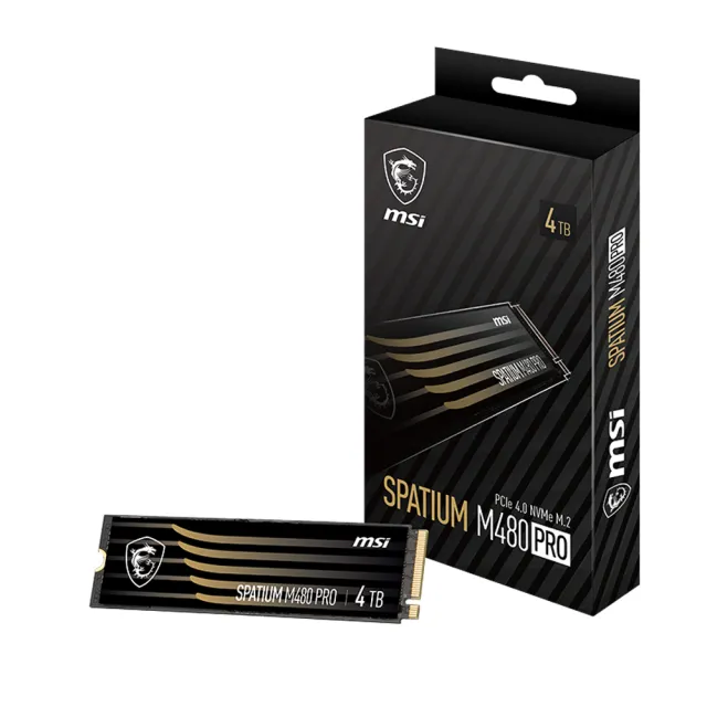 【MSI 微星】SPATIUM M480 Pro 4TB M.2 2280 PCIe 4.0 ssd固態硬碟(讀7400M/寫7000M)