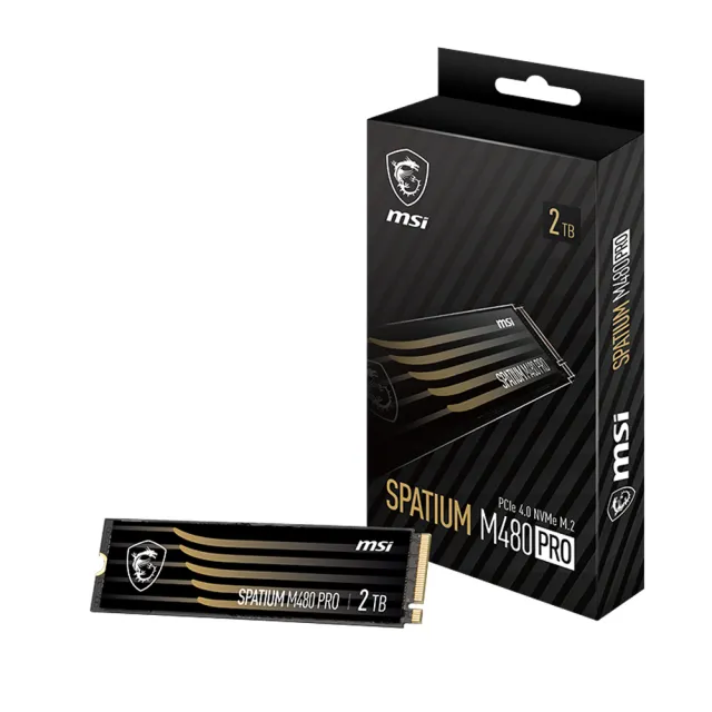 【MSI 微星】SPATIUM M480 Pro 2TB M.2 2280 PCIe 4.0 ssd固態硬碟(讀 7400M/寫 7000M)