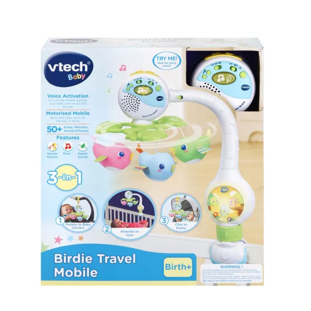 【Vtech】可攜式3合1啾啾鳥音樂鈴(旅行舒眠安撫神器)