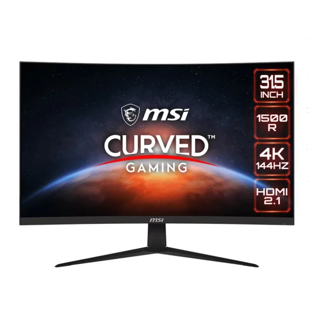 【MSI 微星】雷蛇白色有線電競滑鼠組★G321CU 32型 VA 4K 144Hz曲面電競螢幕(1500R/FreeSync/HDMI2.1/Type-