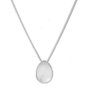 【CINCO】葡萄牙精品 KLEIN NECKLACE 925純銀 珍珠母貝水滴項鍊 滑球可調式設計(925純銀)