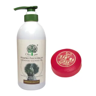 【綺緣】檜香植萃洗髮沐浴750g*2瓶(檜木精油皂96g*2顆)