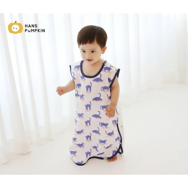 【Hans Pumpkin】夏季型大童超透氣二層紗防踢背心 5-8歲適用 衣長80cm(防踢被 防踢背心 兒童防踢被)