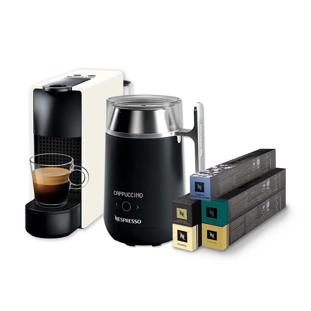 【Nespresso】膠囊咖啡機 Essenza Mini Barista咖啡調理機組合(咖啡師經典特調50顆組)