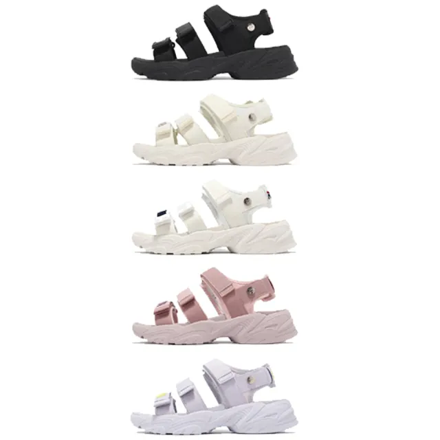 【FILA】涼鞋 Tapered Sandals 女鞋 魔鬼氈 抓地 厚底增高 涼拖鞋 斐樂 單一價(5S316Y919)