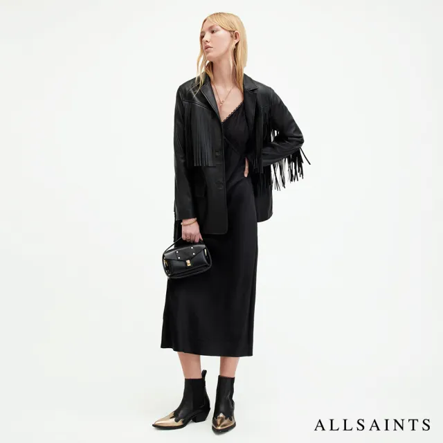 【ALLSAINTS】夏日優雅人造絲印花刺繡洋裝(多款任選)