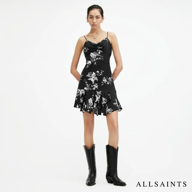 【ALLSAINTS】夏日優雅人造絲印花刺繡洋裝(多款任選)