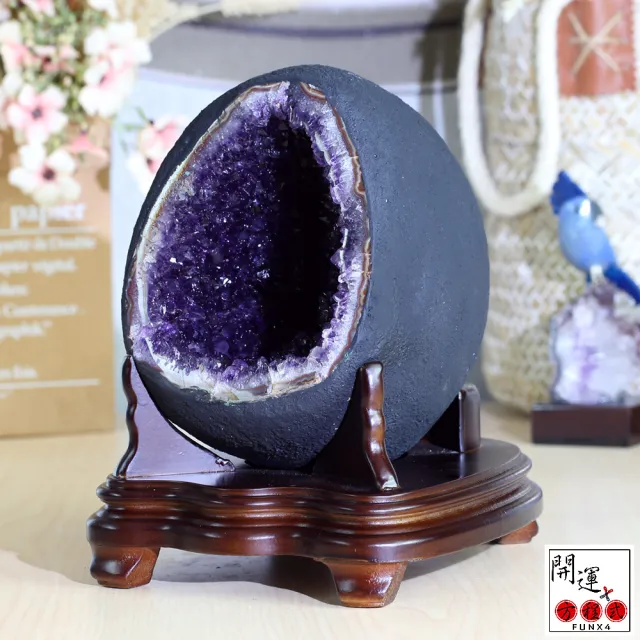 【開運方程式】紫晶洞l紫水晶洞豔紫心型錢袋子AGU678(4.0kg烏拉圭錢袋子)
