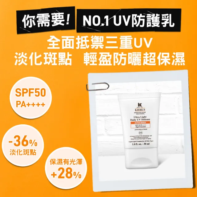 【契爾氏】官方直營 集高效清爽UV防護乳SPF50 PA++++ 60ml(Kiehl’s/大瓶裝)