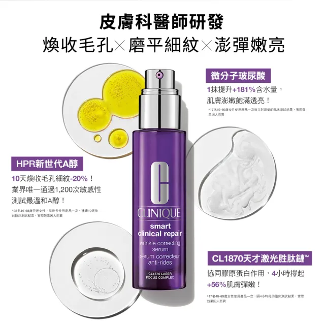 即期品【CLINIQUE 倩碧】天才激光修護煥膚精華 50ml(精華液/A醇縮毛孔精華液)