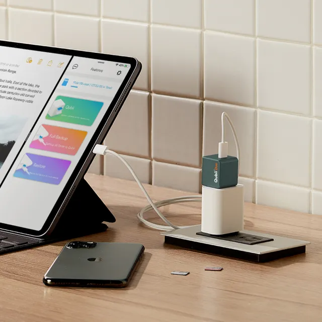 【Maktar】QubiiDuo USB-C 備份豆腐 夜幕綠(ios apple/Android 雙系統 手機備份)