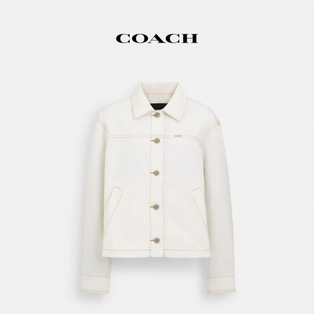 COACHCOACH蔻馳官方直營 UTILITY棉質聚酯纖維斜紋夾克-灰白色(CT430)