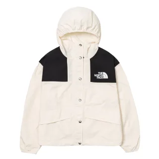 【The North Face 官方旗艦】北面女款米白色DWR防潑水連帽外套｜5JXOQLI