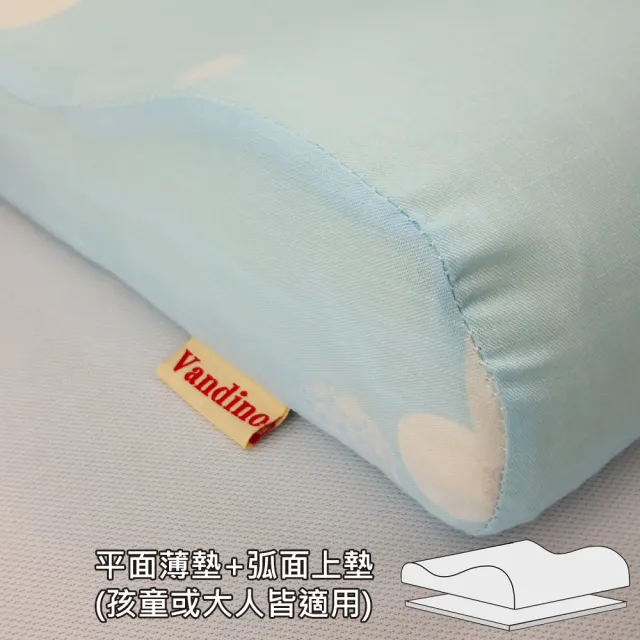 【VANDINO】快樂寶貝3in1智慧水冷膠枕／嬰幼兒枕(天絲麻紗小白熊／工學枕+平面枕)