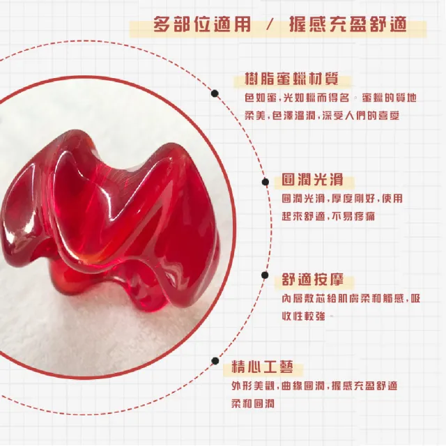 【美容保養】蜜蠟蓮花型推拿按摩器(易握好推 刮痧板 刮板 疏通經絡 肩頸按摩板 穴位穴道 禮物)