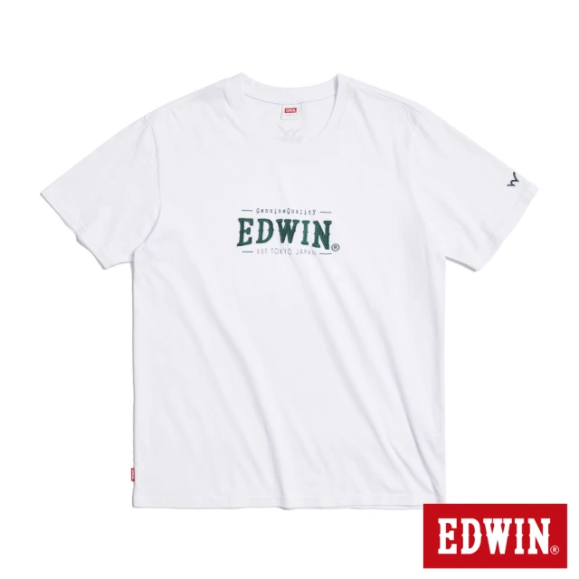 EDWIN 男裝 外擴刺繡印花短袖T恤(白色)