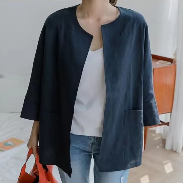 【ONEY 歐妮】★舒適寬鬆簡約薄款短外套(上衣/女裝/外套/夾克/休閒/正式/通勤)