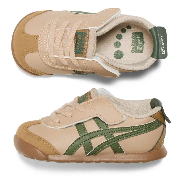 【Onitsuka Tiger】鬼塚虎 KIDS棕色綠虎爪紋MEXICO 66 小童鞋 休閒鞋 (1184A074-250)