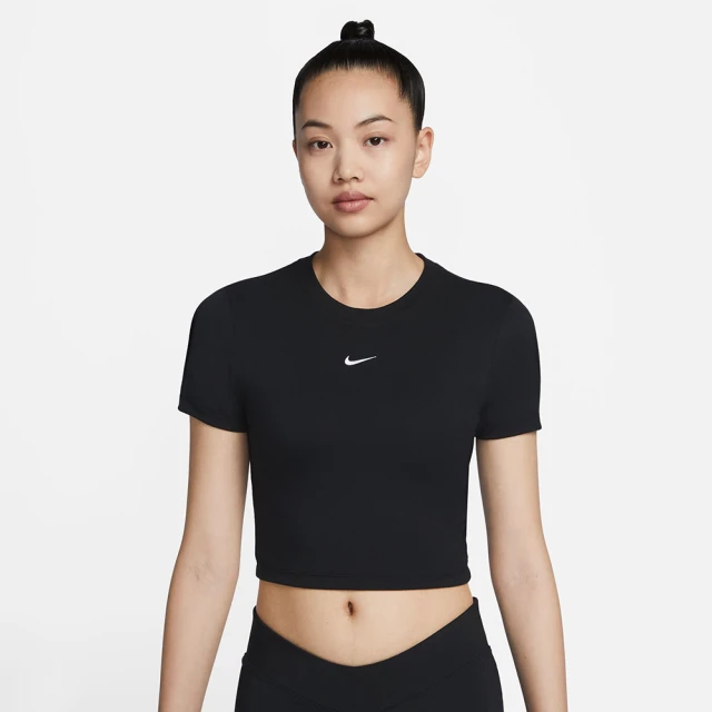 NIKE 耐吉 上衣 女款 短袖上衣 運動 AS W NSW TEE ESSNTL SLIM CRP L 黑 FB2874-010