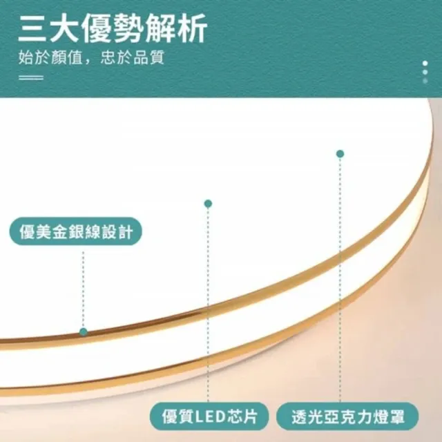 【聚美照明】圓形三色無極調光吸頂燈 超薄雙線led燈 60cm 78W7800ml(智能遙控/BSMI認證:R3E558)