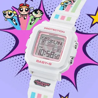 【CASIO 卡西歐】BABY-G x飛天小女警聯名款 共同週年慶 數位電子錶(BGD-10KPP-7 防水100米)