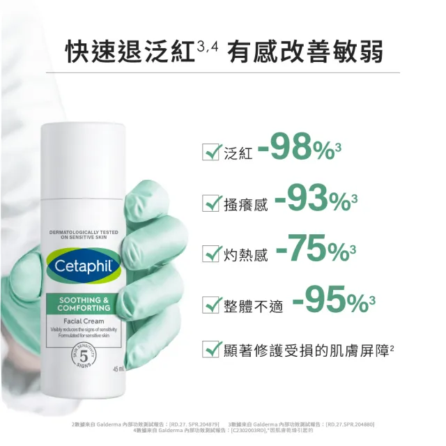 【Cetaphil 舒特膚】官方直營 舒新雪潤B5安心霜 45ml(保濕舒緩/乾癢泛紅/敏弱肌/積雪草/安心小白瓶)