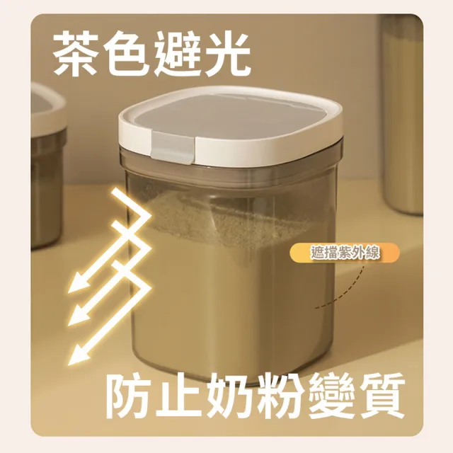 【homer生活家】磁吸勺密封奶粉罐1300ml(密封罐 附磁吸湯匙 防潮盒 零食罐 奶粉罐)