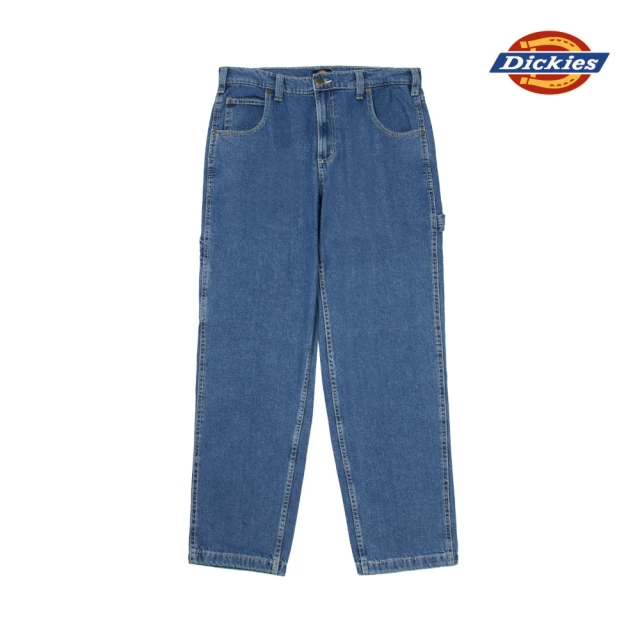 Dickies 男款古典藍純棉側邊工具環設計多口袋牛仔長褲｜DK0A4XECCLB