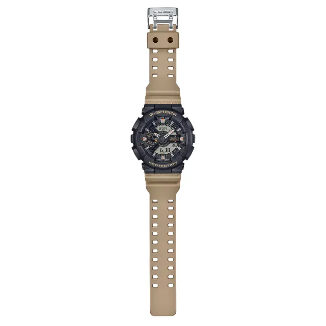 【CASIO 卡西歐】G-SHOCK 卡其色系雙顯手錶 送禮 禮物 推薦(GA-110TU-1A5)