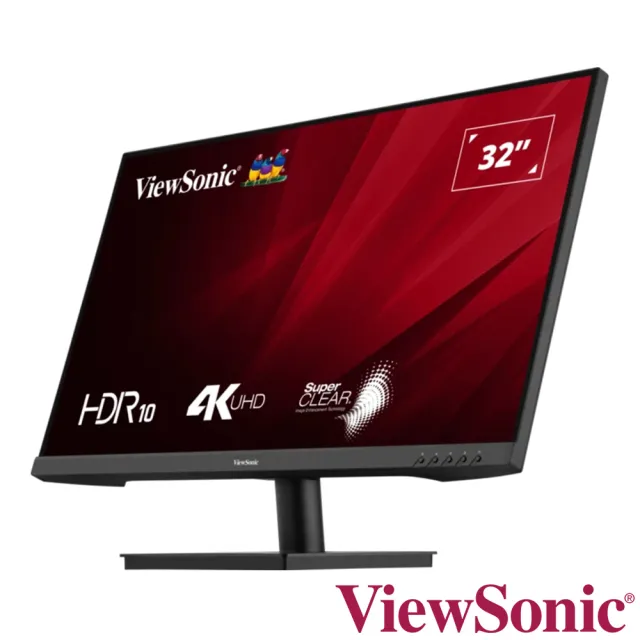 【ViewSonic 優派】VA3208-4K-MHD 32型 4K 窄邊美型螢幕(VA/HDR10/HDMI/DP/4ms/內建喇叭/無邊框設計)
