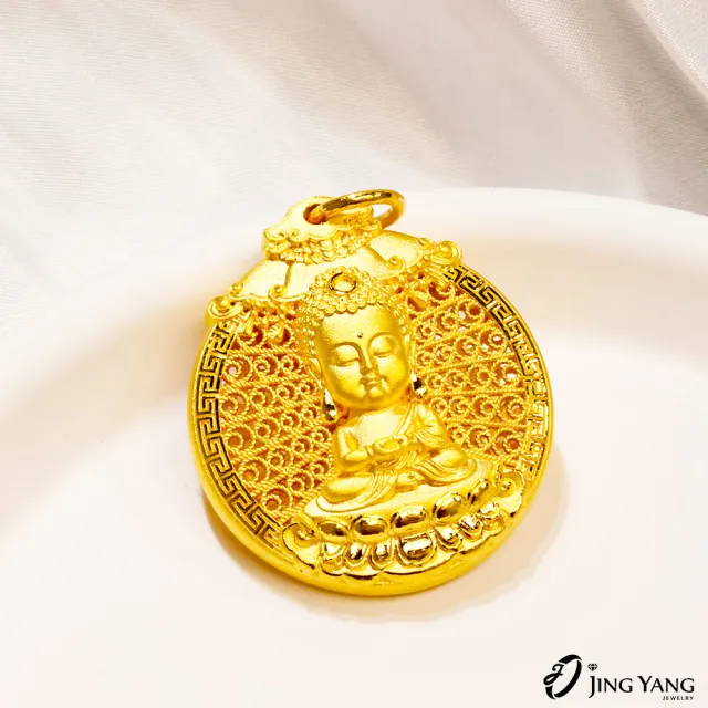 【JING YANG 晶漾】黃金墜子古法金釋迦摩尼佛(5.54錢±0.05錢)