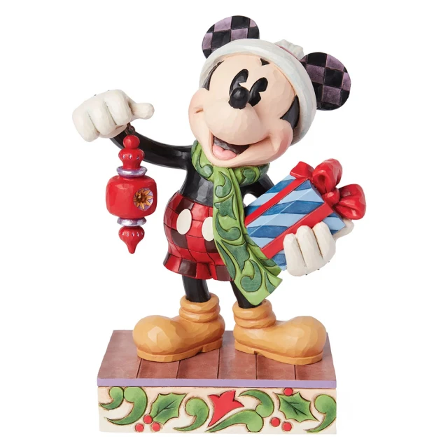 Enesco 精品家飾 Disney 迪士尼 米奇挑禮物塑像居家擺飾