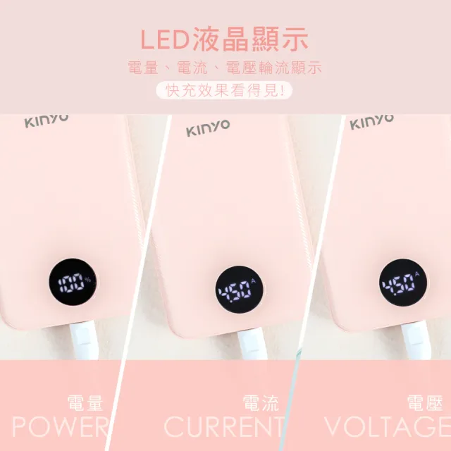 【KINYO】KPB-3317 3100mAh 15.5W PD/QC輕薄快充行動電源