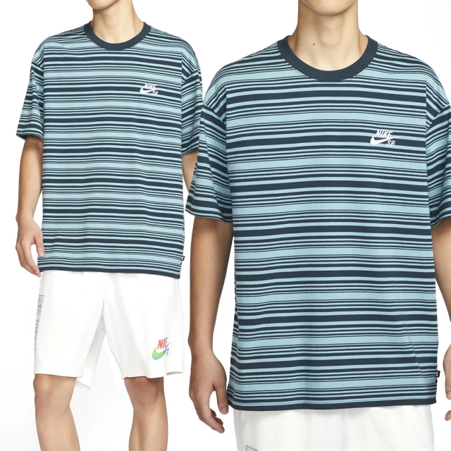 NIKE 耐吉NIKE 耐吉 NK SB Tee M90 STRIPE SP24 男款 藍綠色 條紋 運動 短袖 FQ3712-464