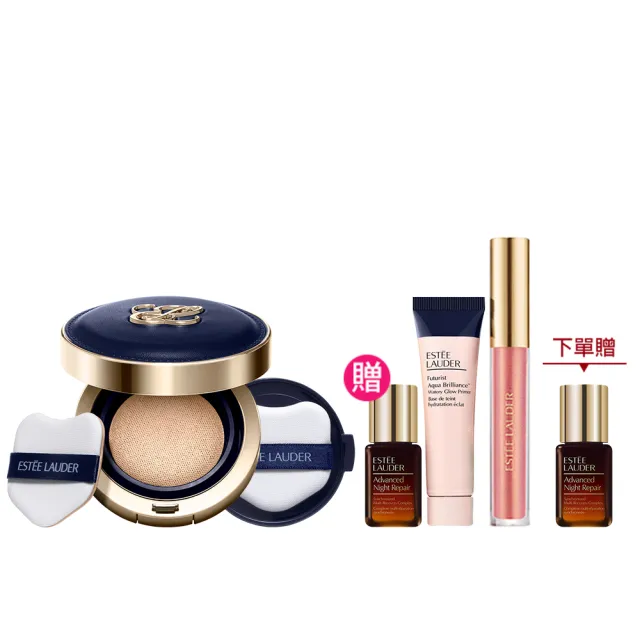 【Estee Lauder 雅詩蘭黛】粉持久天生美肌氣墊粉餅 SPF20-25(一盒2蕊液態粉餅/IU同款)