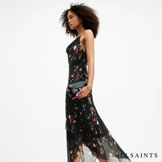 【ALLSAINTS】CHARLOTTE KORA 人造絲花卉印花細肩垂墜洋裝 W299DA(修身版型)