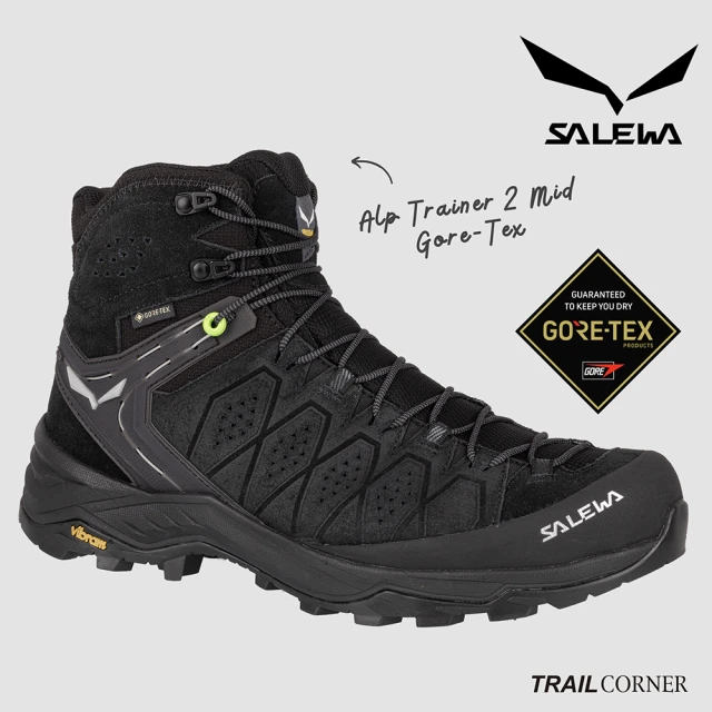 SALEWA ALP TRAINER 2 MID GORE-TEX 登山鞋 男 黑(中筒防水登山靴 防水健行鞋 徒步旅行)