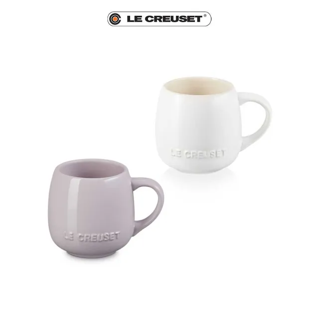 【Le Creuset】花蕾系列瓷器馬克杯320ml(柔粉紫/棉花白 二色選一)