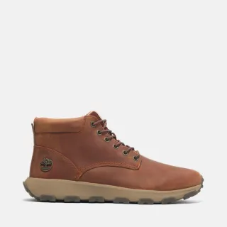 【Timberland 官方旗艦】男款暗橙色皮革中筒休閒鞋(A69MNEJD)