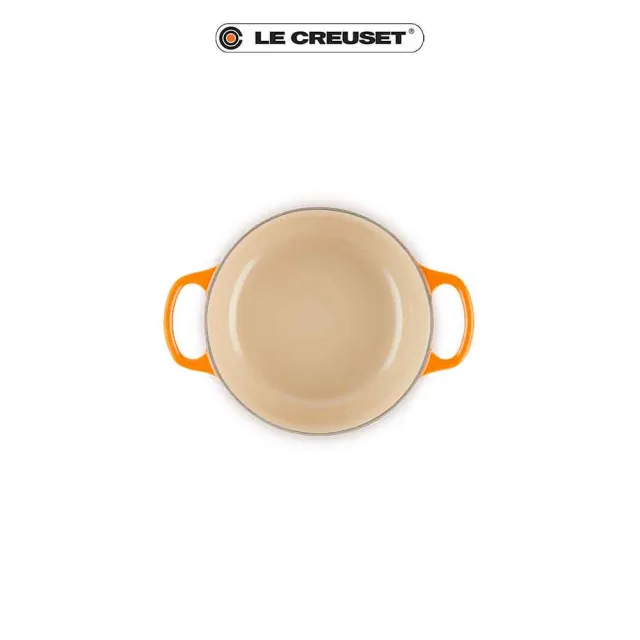 【Le Creuset】典藏琺瑯鑄鐵鍋圓鍋  18cm(火焰橘-鋼頭)