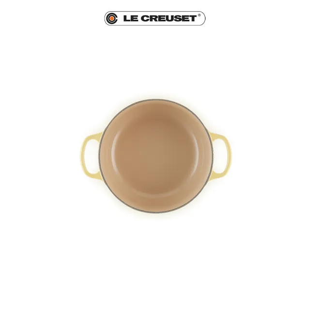 【Le Creuset】典藏琺瑯鑄鐵鍋圓鍋  18cm(閃亮黃-鋼頭)